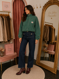 Veste Sherpa Verte Zippée