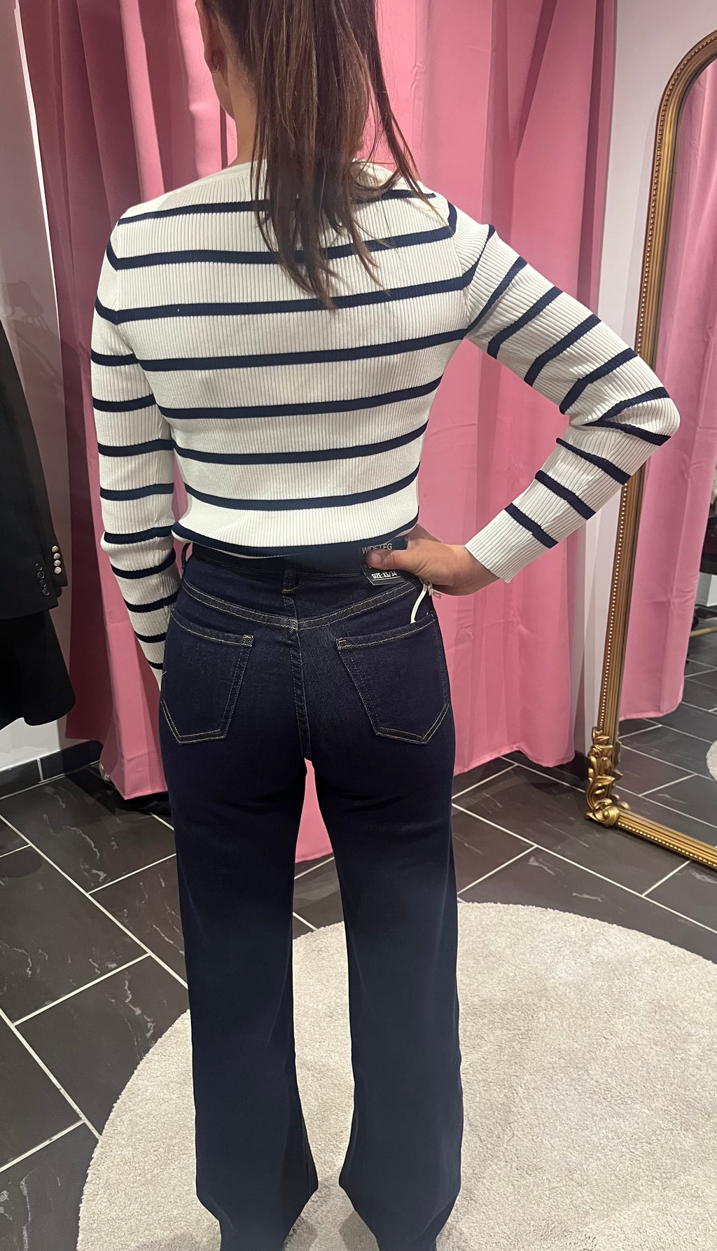 Jean Wide Leg Brut – Boutons Dorés