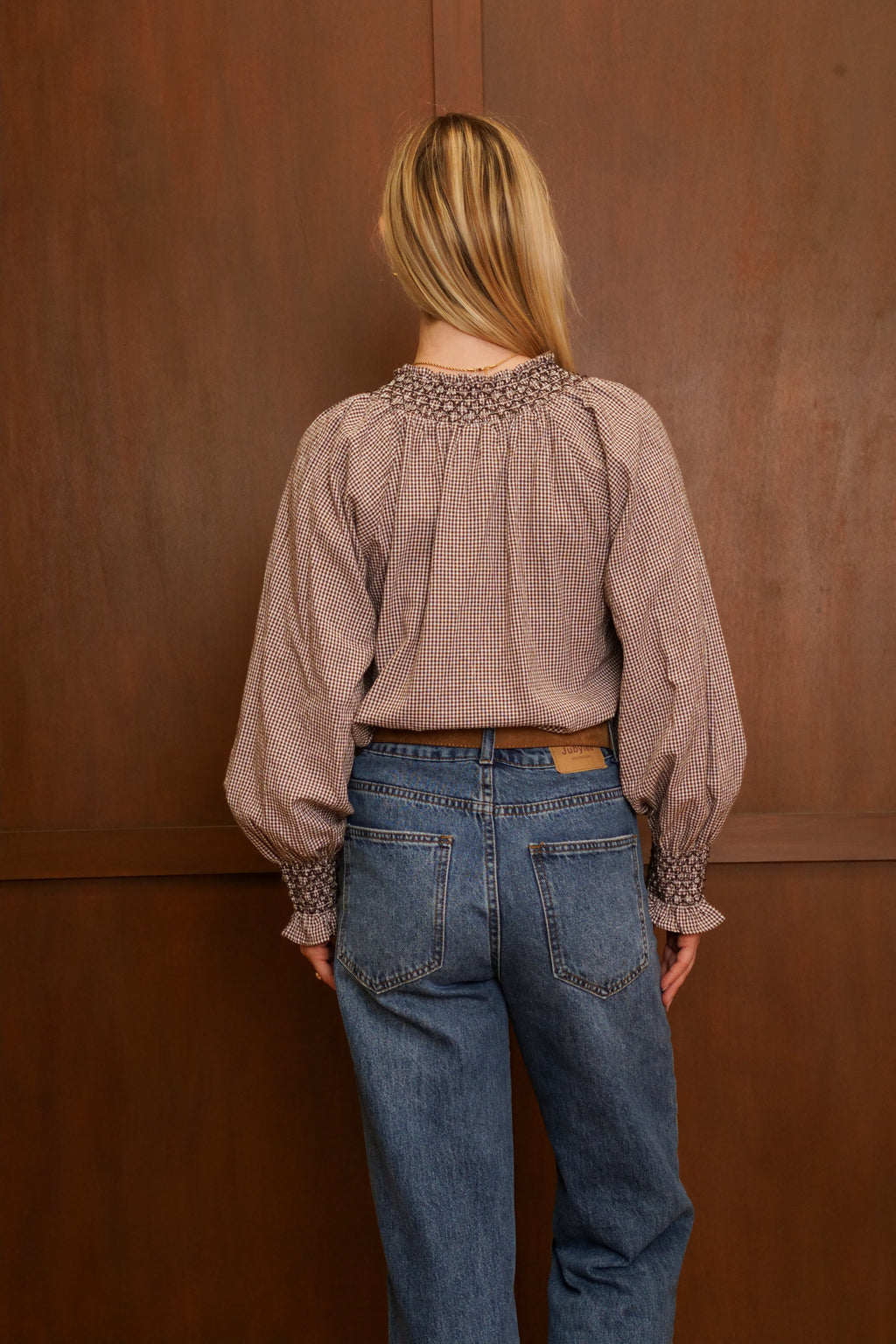 Chemise à carreaux – Marron & Écru