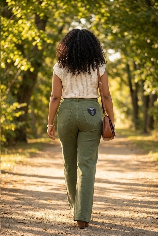 Jean Wide Leg Kaki 