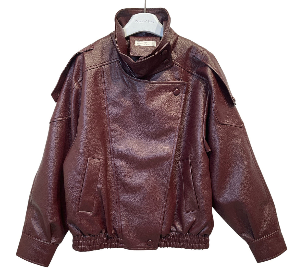 Veste oversize effet cuir – Bordeaux