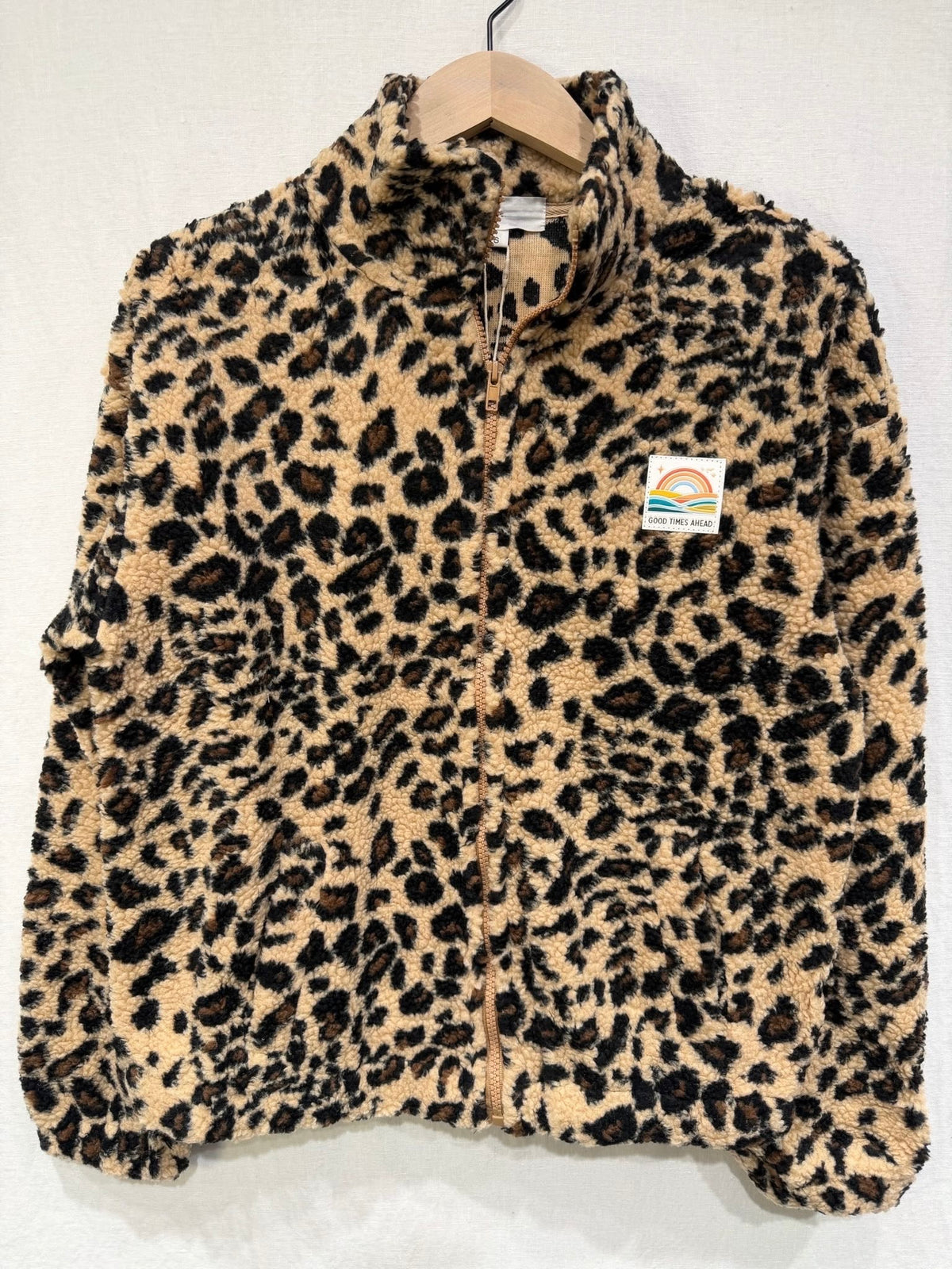 Polaire léopard zippée femme – Beige & noir