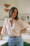 Blouse fleurie en gaze de coton