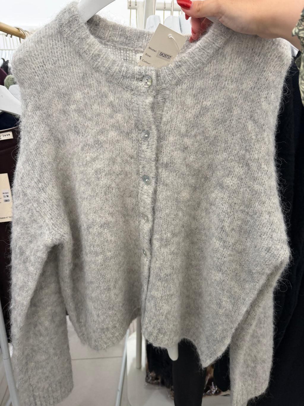 Gilet premium gris en laine & alpaga – Alba