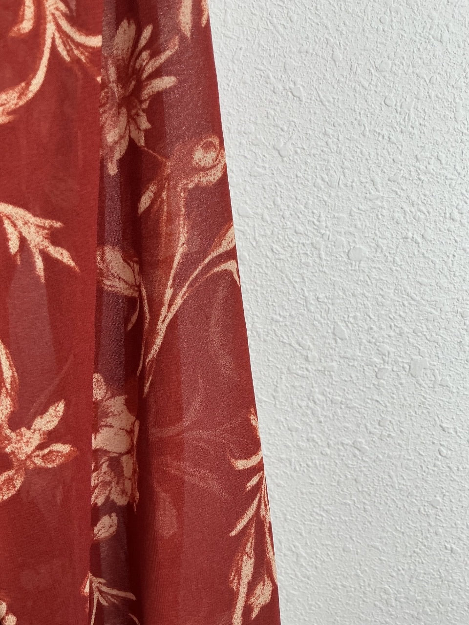 Robe courte fleurie terracotta