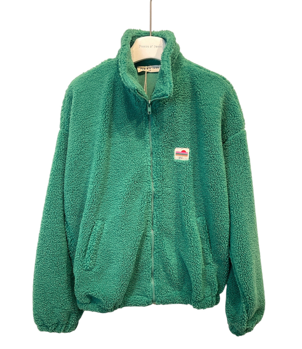 Veste Sherpa Verte Zippée