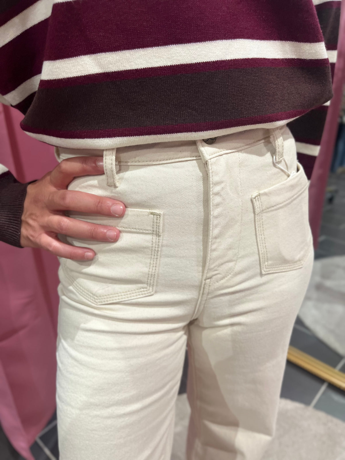 Jean Wide Leg Gaspard – Écru