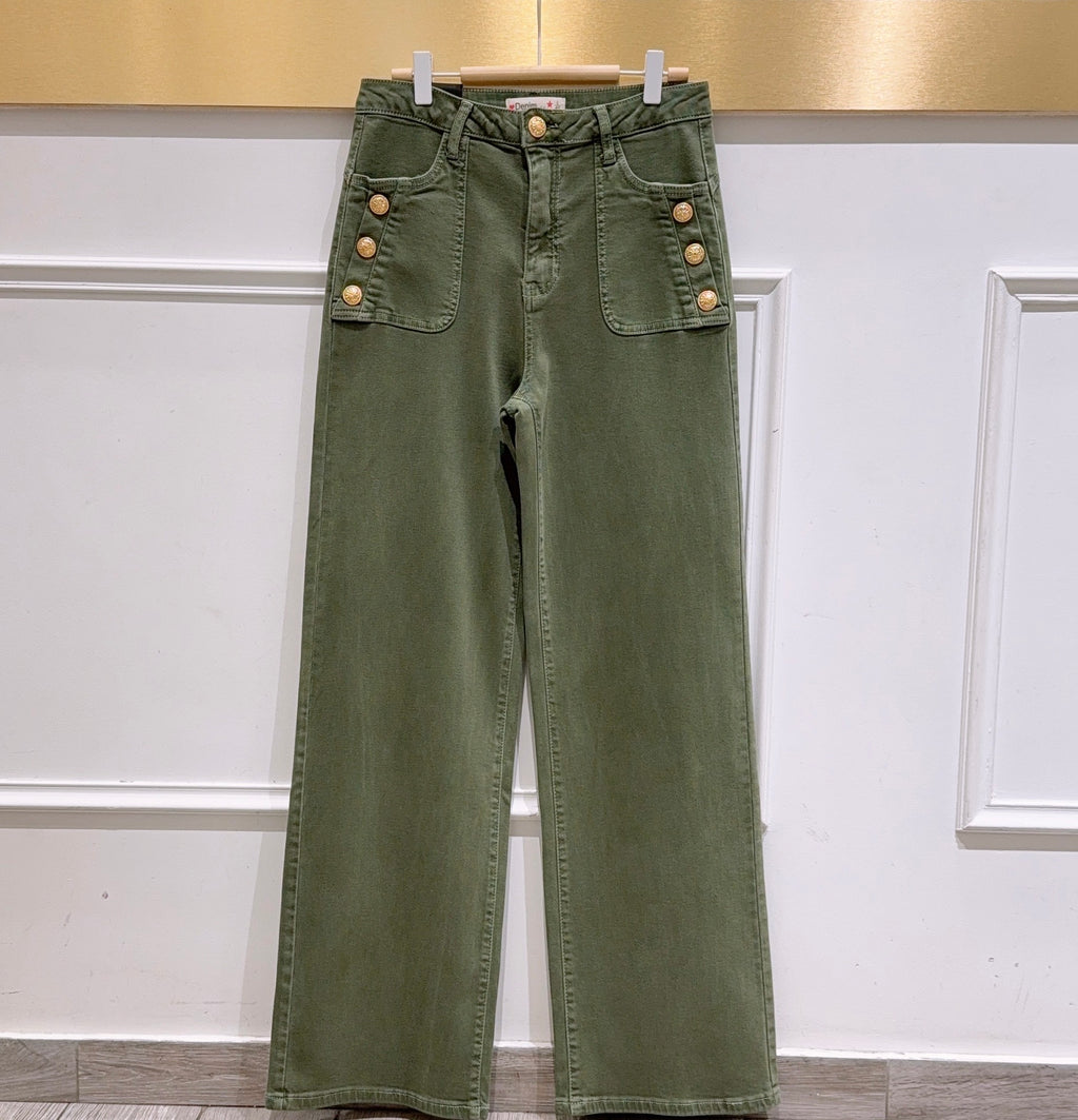 Jean Wide Leg Kaki 