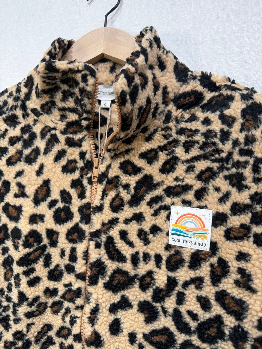 Polaire léopard zippée femme – Beige & noir