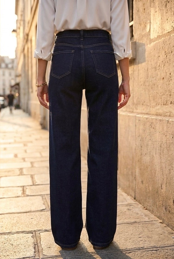 Jean Wide Leg Brut – Boutons Dorés