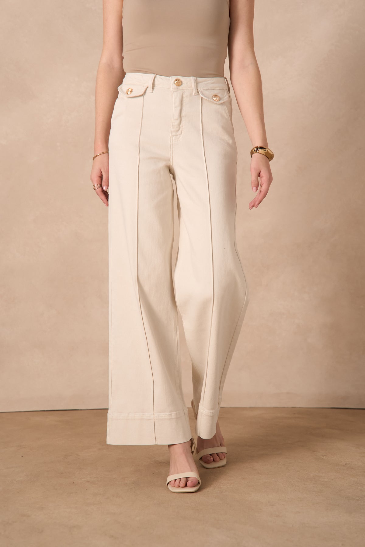 Jean écru taille haute Wide Leg