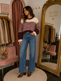 Gilet Rayé Bordeaux & Écru