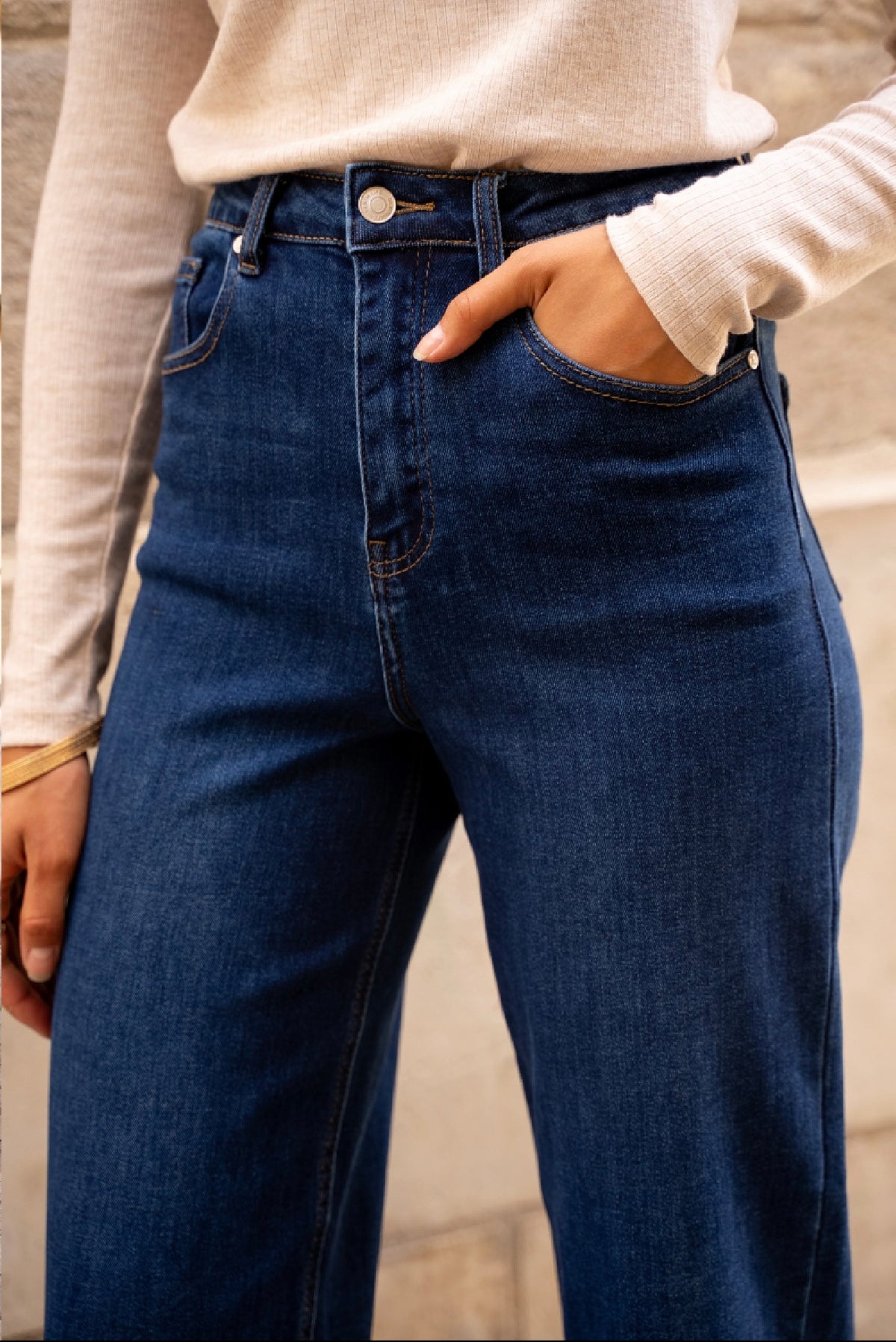 Jean femme brut wide balloon stretch – Zoé