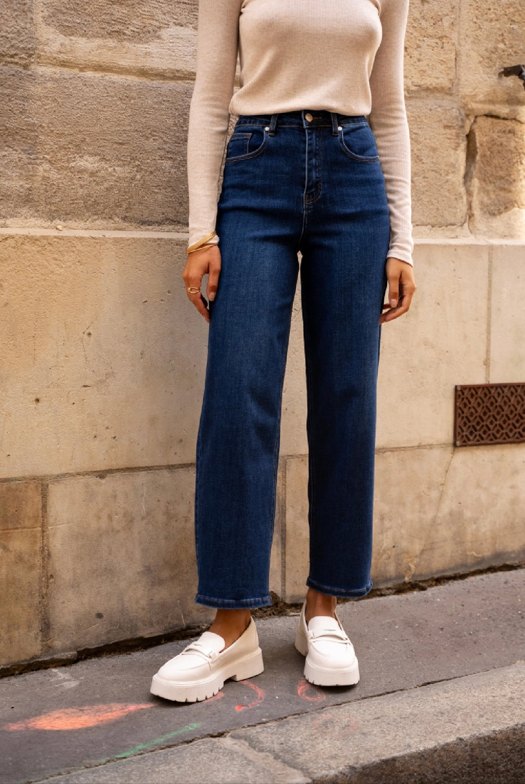 Jean femme brut wide balloon stretch – Zoé