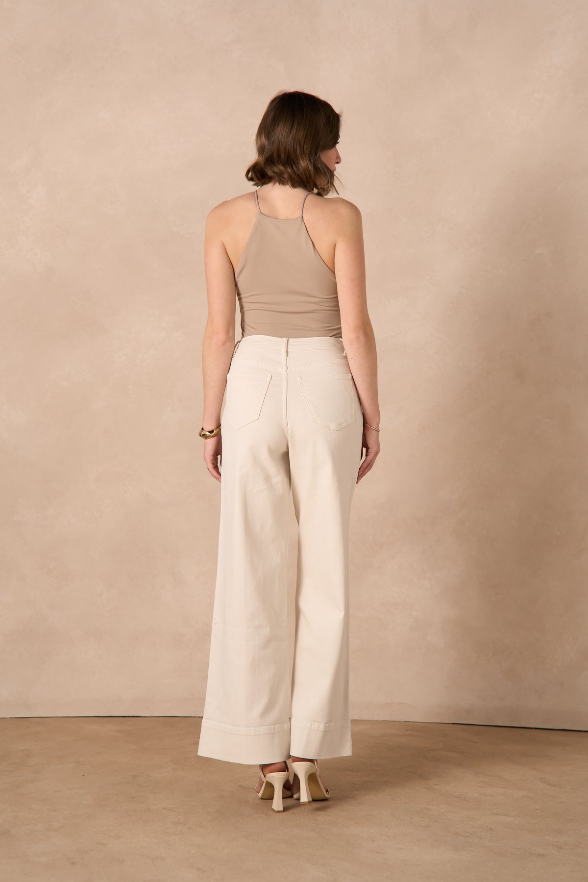 Jean écru taille haute Wide Leg