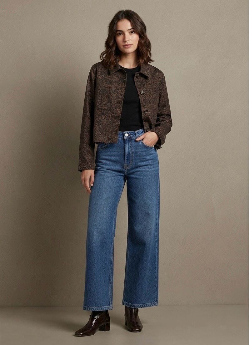Veste courte imprimé léopard