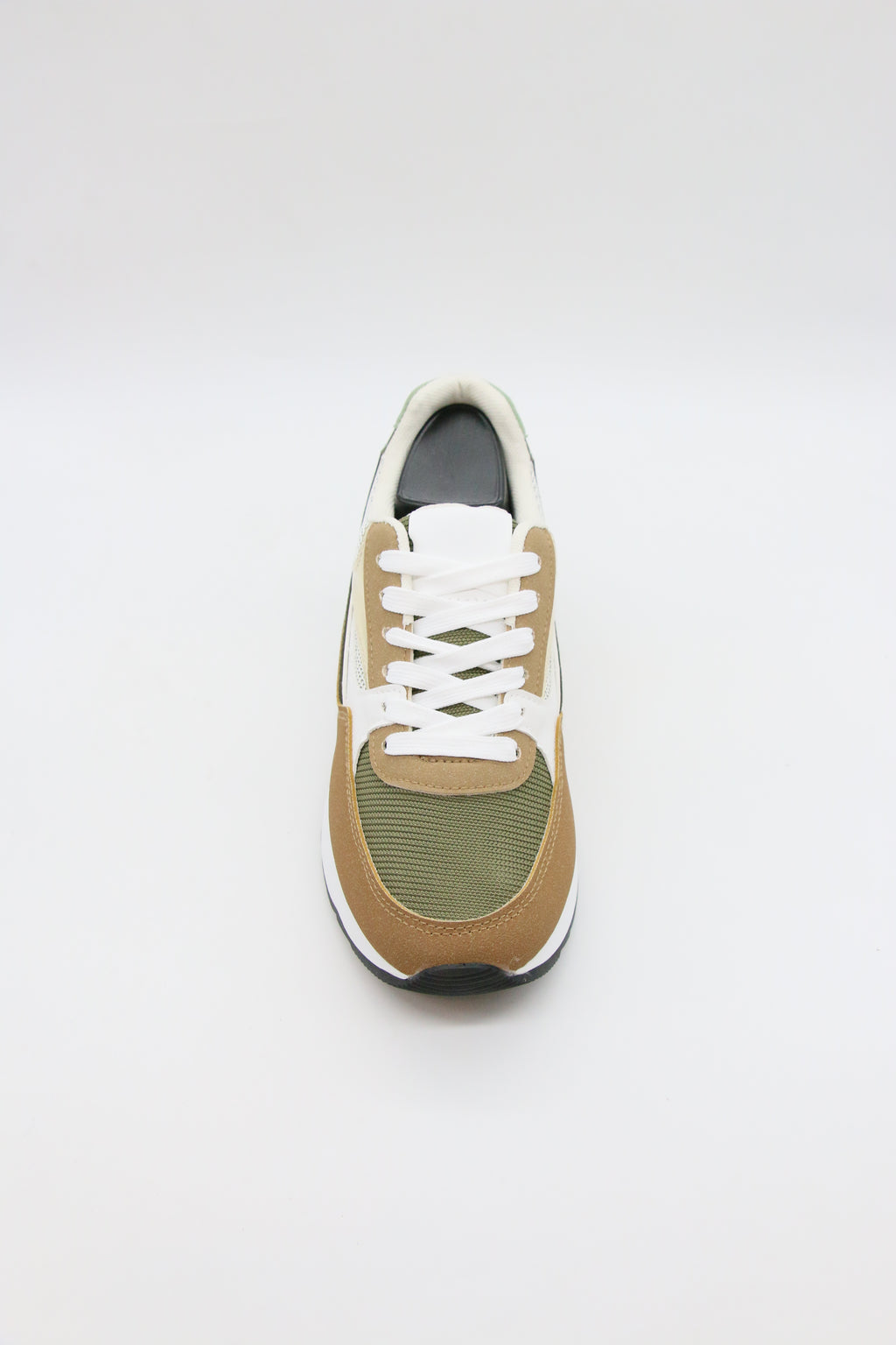 Baskets femme kaki camel & doré – Mila