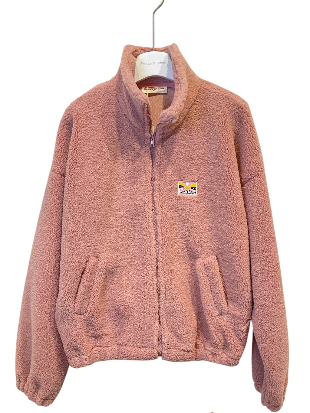 Veste polaire zippée – Vieux Rose & Bleu Marine