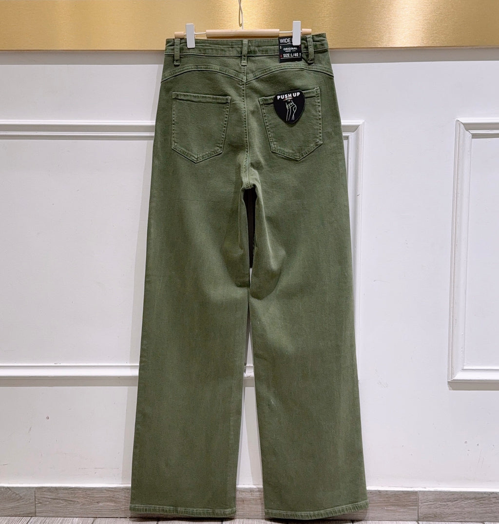 Jean Wide Leg Kaki 