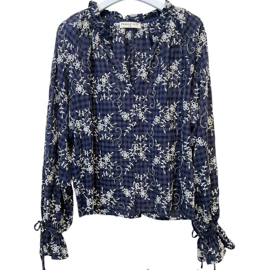 Blouse brodée marine – Esprit bohème chic