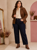 Veste trench effet suédine – marron