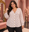 Blouse femme écrue fleurie rose – Rosalie